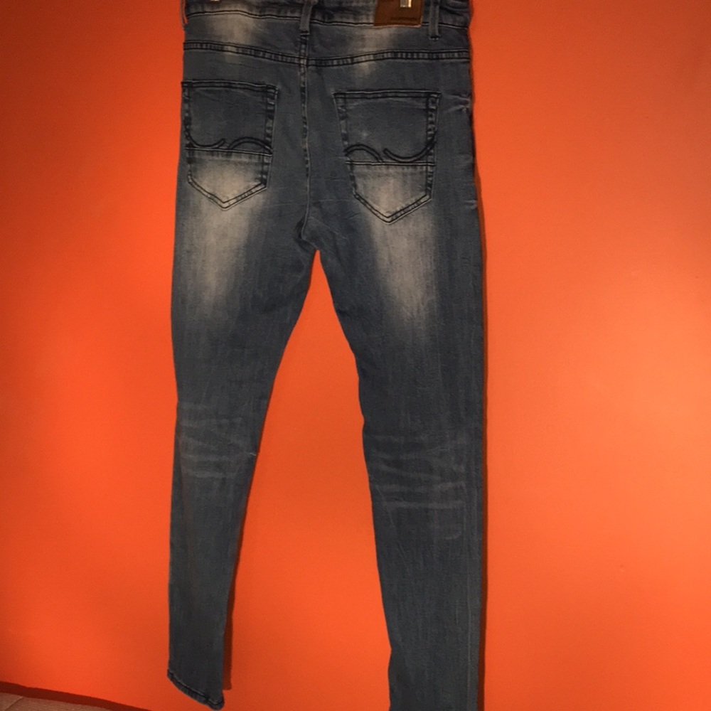 Big Sherman Men's Blue Jeans Size 32/30 Skinny Straight Leg Slim Fit Casual - Picture 2 of 12